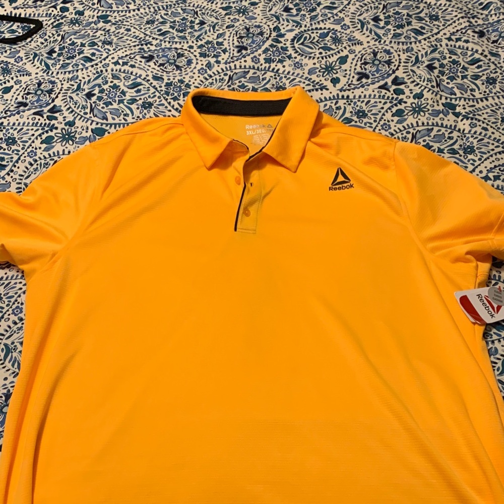 Reebok Men's Bright Yellow Polo Shirt